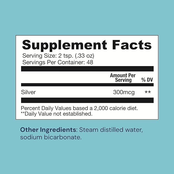Colloidal Silver Liquid with 30ppm Colloidal Silver pH Balanced for Daily Immune and Gut Support 16 oz (16.00 Fl Oz (Pack of 2))
