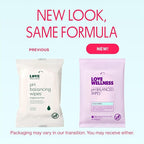 Love Wellness pH Balancing Wipes for Women | Fragrance-Free | Vulva Cleanser for Balanced pH, Intimate Health & Hygiene | Non-Irritating with Aloe Vera for Sensitive Skin | Travel Size | 3-Pack