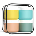 kuangre Travel Containers for Toiletries, Silicone Cream Jars BPA-Free, Leak-proof 3oz Travel Size Containers, Portable Size Silicone Jars with Lid for Cosmetic Face Hand Body Cream (4 Pack)