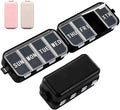 NEW Foldable Weekly Pill Organizer with Extra Grid, Portable 7 Day Pill Box Once / 1 Time a Day, Week Daily Medicine Organizer - Large Travel Pill Case Holder Dispenser for Vitamin, Supplement-Black