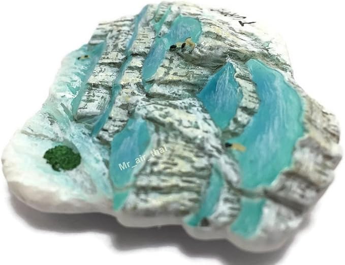 WitnyStore Tiny 2½" Pamukkale in Denizli Turkey Türkiye Magnet - Miniature Hand Made Resin 3D Asia Landmark Tourist Attractions Decorative Refrigerator Fridge Magnets Décor Collectible Souvenirs Gifts