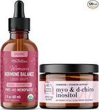 Myo-Inositol Powder Complex & Herbal Hormone Balance Tincture | Hormone Balancing Bundle with Myo-Inositol & D-Chiro (30 Servings) and PMS Menopause & Menstrual Support Liquid (60 Servings)