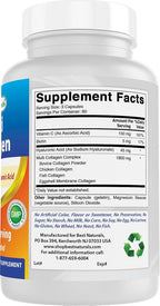 Best Naturals Multi Collagen Pills 2000mg for Women & Men - Hydrolyzed Collagen Peptides Capsules for Hair Skin and Nails with Types I II III V X, Biotin, Hyaluronic Acid & Vitamin C