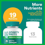 SmartyPants Organic Prenatal Vitamins for Women, Multivitamin Gummies: Biotin, Methylfolate, Omega 3 (ALA), Vitamin D3, C, Vitamin B12, B6, A, K2 & Zinc, Choline, Vegetarian, 120 Count (30 Day Supply)