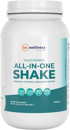 Reignite Wellness by JJ Virgin | Vanilla Paleo-Inspired All-in-One Shake | Gluten Free + Dairy Free Protein Powder | Contains 20G of Beef Protein with Vitamins, Minerals, Amino Acids | 30 Servings