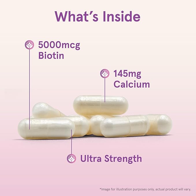 Jarrow Formulas® Biotin Ultra Strength 5000 mcg, Dietary Supplement, Hair, Skin, and Nails Support, 100 Veggie Capsules, Up to 100 Day Supply