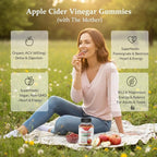Apple Cider Vinegar Gummies with The Mother – Organic ACV + Pomegranate, Beetroot & B12 – Digestive, Detox & Energy Support – Vegan, Halal – 60 Gummies