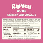 Rip Van Raspberry & Dark Chocolate Wafer Cookies - Healthy Snacks - Non GMO Keto Cookies - Keto Snacks - Low Carb, Low Sugar (1g), Low Calorie and Vegan Snack - 16 Count