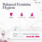 Dynarex HerCare Feminine Hygiene Wipes- 1 Pack of 40 Wipes - 5.5" x 8" pH-Balanced, Alcohol-Free, Hypoallergenic, Reseable Packs, Travel Essentials for Women