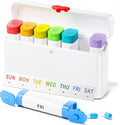 Odaro Weekly Pill Organizer 2 Times a Day, Large Pill Box 7 Day, Daily Twice Am Pm Medicine Organizer, Travel Contaniner for Medicine, Vitamin and Supplement, White