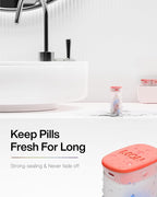 Weekly Pill Organizer 1 Time a Day - Travel Pill Box 7 Days, Large Medicine Pill Case Container for Daily Medication Vitamin Supplement Fish Oil, Portable Week Pills Organizers Holder Dispenser, Pink