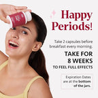 Osh Cycle Care – Natural Period Pain & Cramp Relief for Women | Hormonal Acne Support, Bloating & Mood Balance | Ayurvedic Supplement with Chasteberry, Shatavari & Borage Oil | 60 Capsules