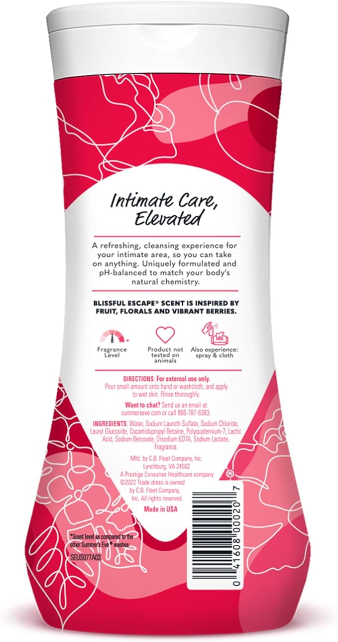 Summer's Eve Blissful Escape Body Wash & Wipes Bundle, Refreshing Feminine Hygiene, Removes Odor, pH Balanced