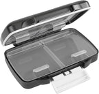 EZY DOSE Moisture-Proof Pill Case, Medicine Planner, Vitamin Organizer Box, Travel-Friendly, Latch-Closure to Secure Contents, 4 Individual Compartments of Multiple Sizes with Tight Seal, Small, Black