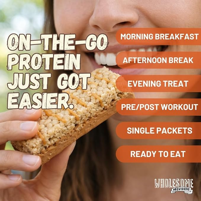 Protein Crispy Rice Treats, 15g Protein, 3g-7g Net Carbs, Low Carb, Fluffy, Soft, Chewy, Gluten Free, High Fiber, Keto-Friendly, No Aftertaste (Fluffy Peanut Butter, 5 Pack)