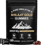 Shilajit Gummies for Men & Women, Natural Himalayan Shilajit Gummies Rich in Ashwagandha, Gokshura with 85+ Minerals, Non-GMO, 100% Pure & Natural, Energy Support & Overall Health, 80 Gummies