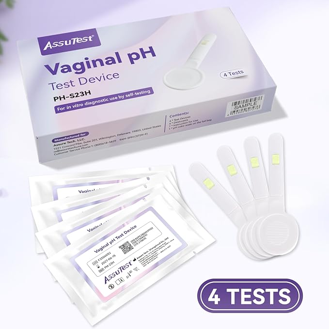 Vaginal Health pH Test Kit, at-Home Bv pH Balance for Women and Yeast Infection Test Kit. Vaginal pH Tester to Differentiate Between Conditions (4 Tests)