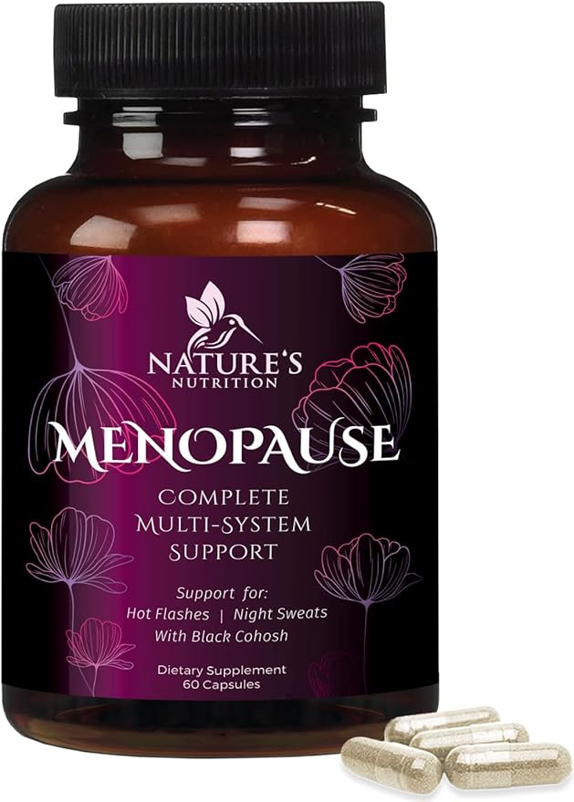 Menopause Supplements for Women - Complete Menopause Relief with Dong Quai & Black Cohosh - For Natural, Mild Hot Flash & Night Sweats - Hormone, Energy & Balance Support, Bottled in USA - 60 Capsules