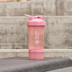 BlenderBottle Shaker Bottle with Pill Organizer and Storage for Protein Powder, Classic V2 ProStak System, 22-Ounce, Rose Pink