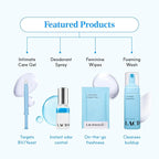 LACTOMEDI Bestie Box Intimate Care Kit – pH Balanced Feminine Hygiene Set with Intimate Care Gel, Foaming Wash, Deodorant Spray & Feminine Wipes for Daily Freshness