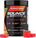 Bounce Pro Beast Mode Pre Workout Gummies with Caffeine, Beta-Alanine & L-Tyrosine for Energy, Focus & Training Intensity (50 Count (Pack of 1), Fruit Punch)