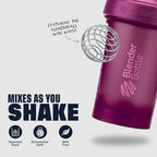 BlenderBottle Classic V2 Shaker Bottle Perfect for Protein Shakes and Pre Workout, 28-Ounce, Plum