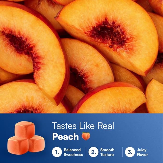 Creatine Monohydrate Gummies - Supports Muscle Growth, Recovery & Brain Function - Convenient & Easy to Take - Great Tasting Peach Flavor - 1g per Gummy, Low Sugar - 90 Count (Peach)