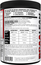 EVL BCAA Lean Energy Powder - Pre Workout Green Tea Fat Burner Support with BCAAs Amino Acids and Clean Energizers - BCAA Powder Post Workout Recovery Drink for Lean Muscle Recovery - Fruit Punch