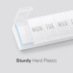 Barhon Pill Organizer Large, Weekly Medicine Pill Organizers, 7 Day Pills Box Case Travel for Big Vitamin Supplements Fish Oil, White