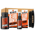 Wild Willies All-in-One Beard Growth Kit - Includes Beard Boost Serum Oil & Growth Supplement, Boar Bristle Brush - Perfect Grooming Kit for Men - Achieve Thicker, Fuller, Healthier Beard