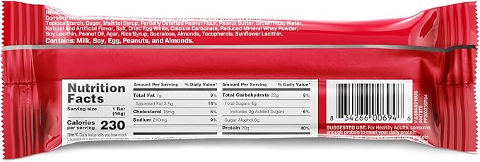 BSN Protein Crisp Bar, Peanut Butter Crunch, 20 Gram Protein Snack Bars with Whey and Fiber, Gluten-Free Crunchy Energy Bars for Workout, Fitness, On-the-Go, 12 Count