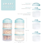 Termichy Stackable Formula Dispenser Portable Milk Powder Container, 2 Pack, Light Blue