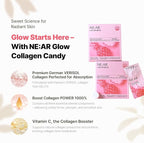 NE:AR Glow Collagen Chews – 2 500mg Peptides with Hyaluronic Acid & Vitamin C Tasty Easy Daily Support for Skin Hair Nails Pineapple Flavor