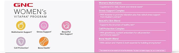 GNC Women's 30+ Vitapak Program | Daily Vitamins and Minerals - 30 Servings