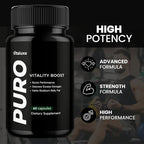 Puro Vitality Boost - Puro Pills Premium Blend Supplement Maximum Strength Daily Natural Vitamins Booster Capsules, Pure Performance Support Advanced Formula Overall Health Wellness (60 Capsules)