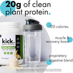 Kick Plant Protein Powder, Vanilla Flavor, 20 G Protein, Gluten Free Workout Supplement with Aminos Acids to Support Fitness Goals & Gut Health, No Sugar, No Artificial Flavors, 28 Servings