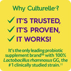 Culturelle Digestive Health Daily Probiotic Chewables, Probiotic For Men and Women, Most Clinically Studied Probiotic Strain, 10 Billion CFUs, Supports Occasional Diarrhea, Gas & Bloating, 24 Count