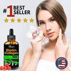 Liquid Biotin & Collagen Drops - 70000 mcg Extra Strength Biotin Drops supports Anti-Aging,Hair Growth,Glowing Skin & Nail Growth Vitamins for Women & Men. Suger free,Gluten free Non GMO Halal
