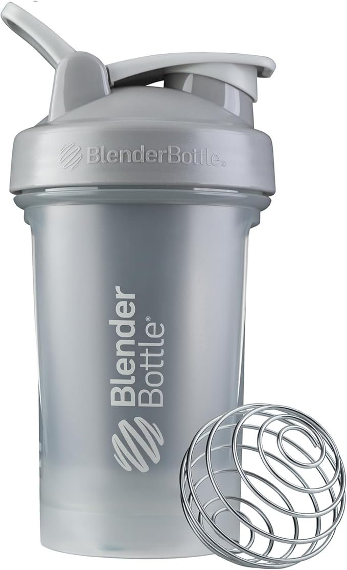 BlenderBottle Classic V2 Shaker Bottle Perfect for Protein Shakes and Pre Workout, 20-Ounce, Pebble Grey