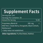Wild Yam Root Extract Drops, Women's Supplement with Fenugreek & Motherwort Herb for Menopause Relief & PMS Support. Fenogreco y Ñame Salvaje para la Menopausia. 2oz