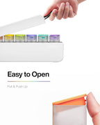 Weekly Pill Organizer 1 Time a Day - Travel Pill Box 7 Days, Large Medicine Pill Case Container for Daily Medication Vitamin Supplement Fish Oil, Portable Week Pills Organizers Holder Dispenser, White