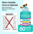 60 Day Supply Magnesium Glycinate 400mg Gummies with Ashwagandha, L-Theanine, CoQ10, Vitamin D3 & B6, Sugar Free Magnesium Gummies for Adults & Kids, Stress Relief, Sleep & Calm, Vegan, Gluten Free