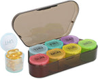 NatureTouch Weekly Pill Organizer, BPA Free Medicine Organizer Rainbow 7 Day Pill Box, Daily Portable Pill Conatainer for Pills/Vitamin/Fish Oil/Supplements [Lastest Version],Black