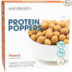WonderSlim Popper Puff Snacks, Caramel Peanut, 170 Calories, 15g Protein, Gluten Free (7ct)