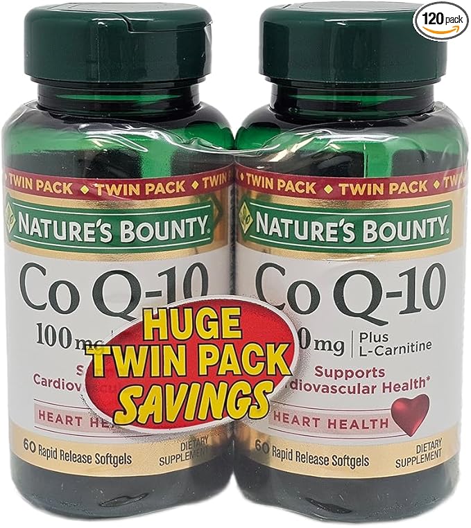 Nature's Bounty CoQ10 100mg Twin Pack, 60 Count, 2 Pack