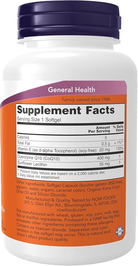 Now Foods, CoQ10, 400 mg, 60 Softgels