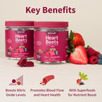 Snap Supplements Heart Beets Beet Root Soft Chews, Cardiovascular Support Supplement for Men & Women, CoQ10 & Acai, Energy & Circulation Support, Sugar Free, Mixed Berry, 60 Soft Chews