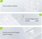 AUVON XL Weekly Pill Organizer 2 Times a Day, Pill Box 7 Day with One-Side Large Openings for Easy to Use, White AM PM Pill Case for Medication, Vitamins, Fish Oils, Supplements