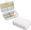 Travel Pill Box, Double Layer 7-Compartments Large Pill Organizer, 4.3" x 3.1" x 1.4" Portable Weekly Pill Case Container for Pocket, 7 Day Compact Medicine Holder for Vitamins, Fish Oils White