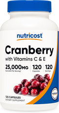 Nutricost Cranberry Extract 120 Capsules for 120 Servings Per Bottle - with Vitamin C & Vitamin E. Vegan, Gluten Free